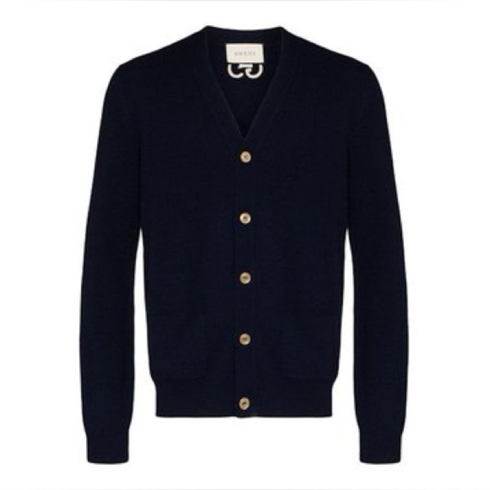 Gucci Unisex GG Embroidered Logo Cardigan